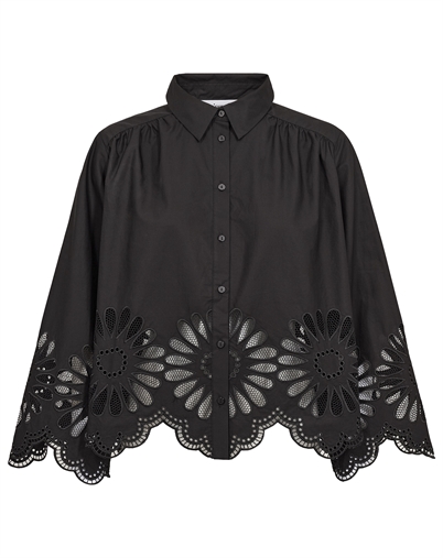 Co' Couture - MeliseCC Emb Skjorte - Black 